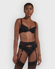 Laura Black Garter Belt with Mesh | Bluebella US  Bluebella - US