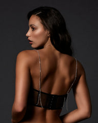 Bustier Top, Black organza, built in bras With halter lace – natural  italian skincare www.MilanoCoronado.com