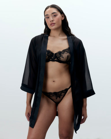 Chiffon Kimono Black