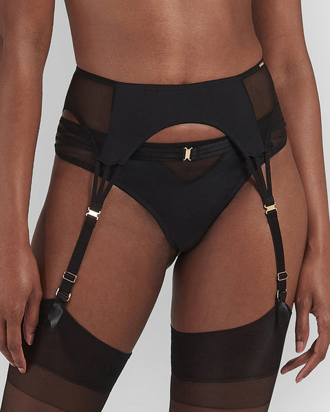 Laura Black Garter Belt with Mesh | Bluebella US Bluebella - US Laura Black Garter Belt with Mesh | Bluebella US Bluebella - US