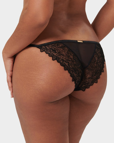 Audrey Embroidered Panty Black