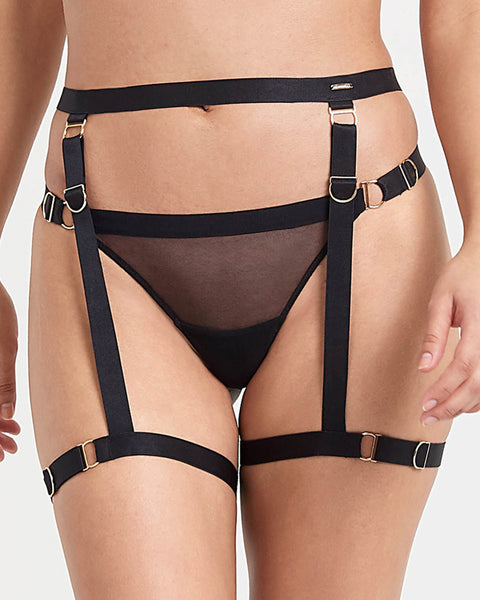 Thea Thigh Harness Black  Fancy up ME Women and Men fashion clothing and  shoes