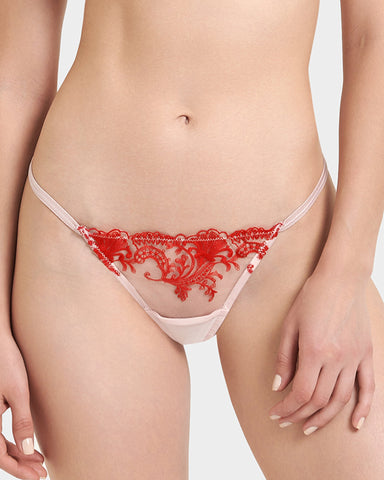 Marseille Thong Red/Pale PInk