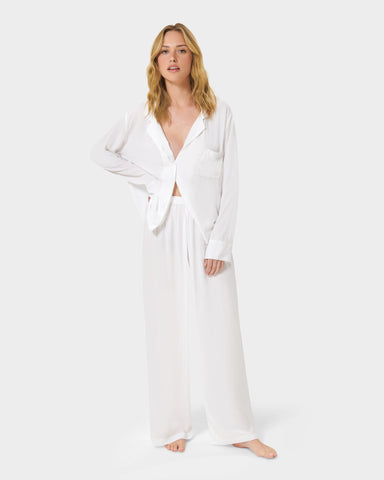 Tarcon Eco Viscose Long Pajama Set White
