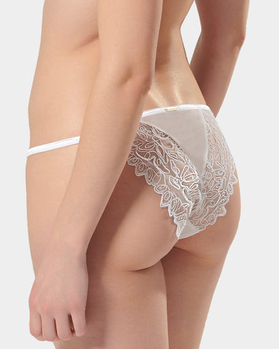 Audrey Embroidered Panty White