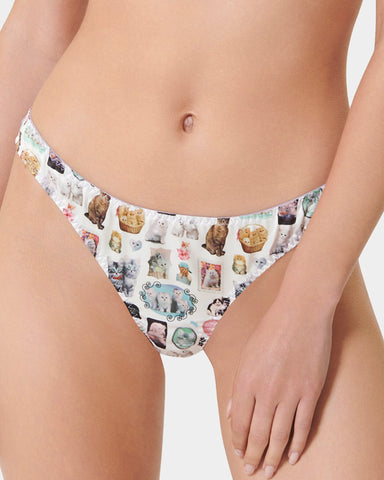 BB x Ashley Williams Kitten Print Luxury Satin Panty – Bluebella - US