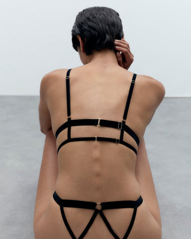 Simone Ouvert Panty Black/Gold