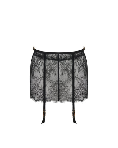 Camelia Skirt Garter Belt Black