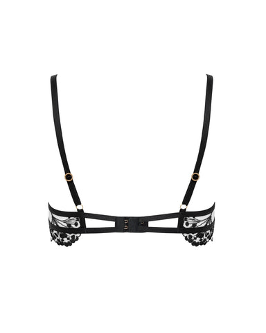 Marisa Embroidered Sheer Bra Black