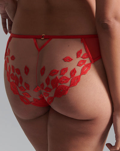 Marian Embroidered Panty Red