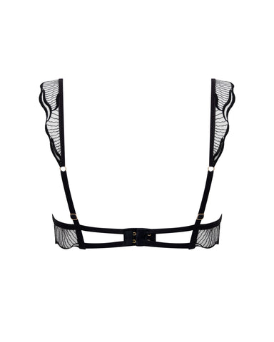 Marabel Embroidered Sheer Bra Black