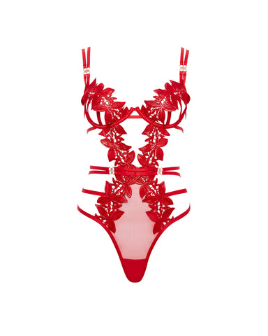 Ophelia Open Bodysuit Red