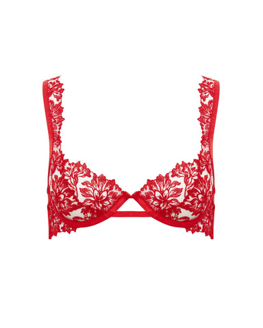 Samara Embroidered Bra Red