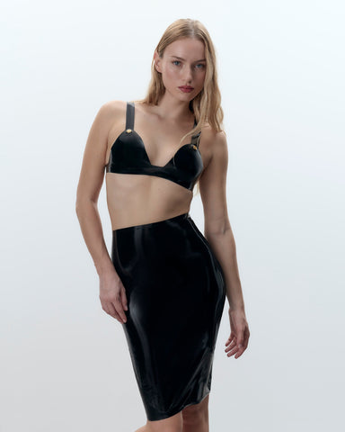 Latex Skirt Black