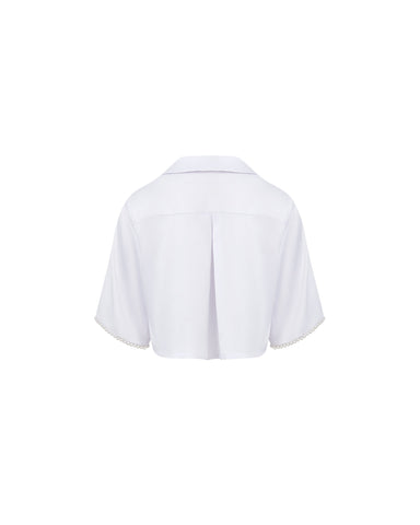 Pearl Luxury Satin Shirt White/Pearl