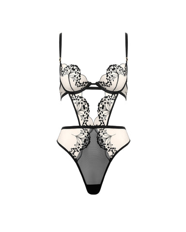 Marisa Embroidered Sheer Bodysuit Black Regular price $95.00