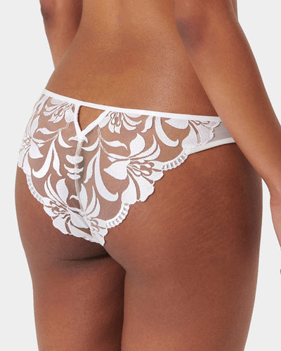 Leonora Floral Embroidered Panty White
