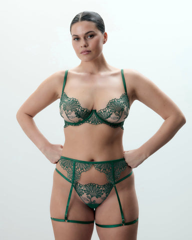 Amaris Garter Belt Thigh Harness Green