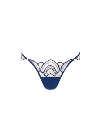 Soraya Embroidered Sheer Panty Blue