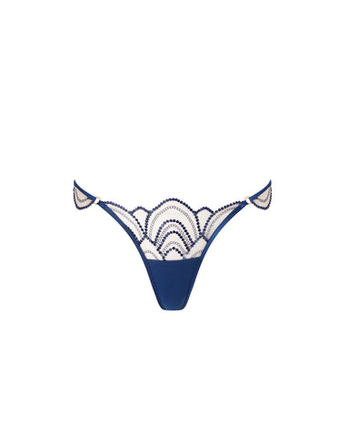 Soraya Embroidered Sheer Thong Blue Regular price $49.00