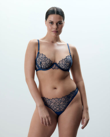 Laurel Sheer Floral Panty Navy