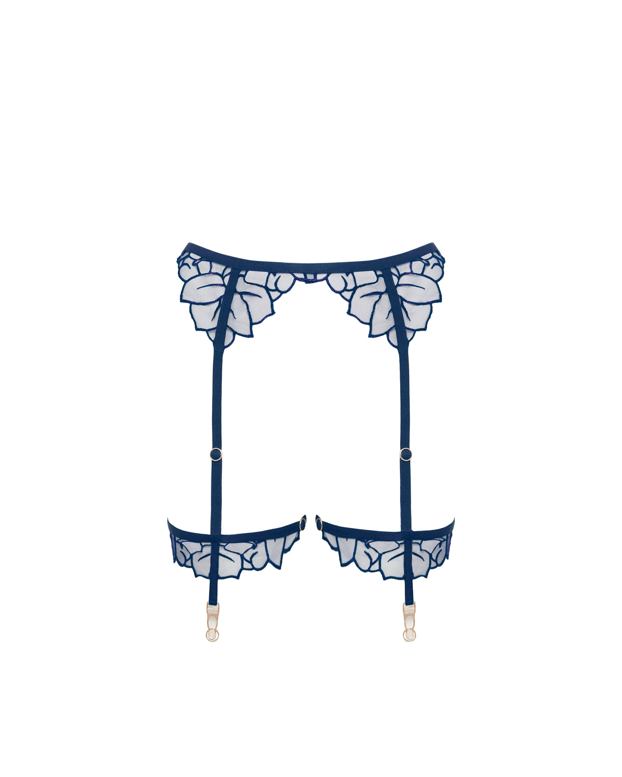 Laurel Garter Belt Thigh Harness Set Navy  Bluebella - US