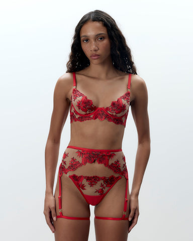 Lavanya Garter Belt Thigh Harness Red