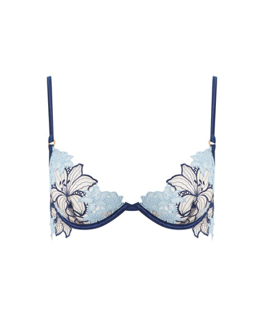 Calantha Floral Lace Bra Blue