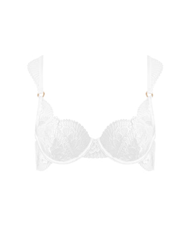 Gabriella Floral Embroidered Bra White