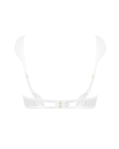 Gabriella Floral Embroidered Bra White