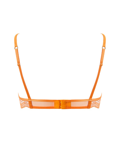 Leliana Embroidered Plunge Bra Orange Peel