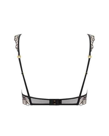 Amarosa Floral Embroidered Bra Black