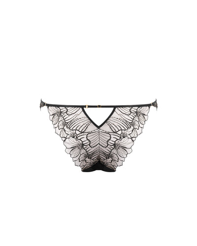 Amarosa Open Embroidered Panty Black
