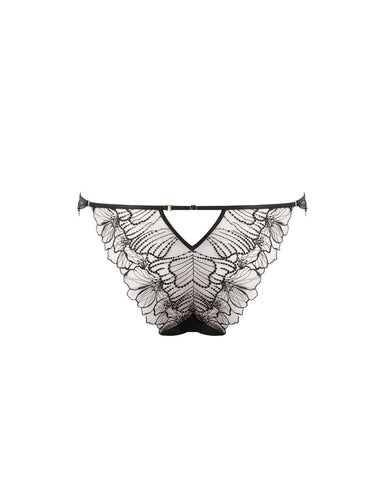 Amarosa Open Embroidered Panty Black
