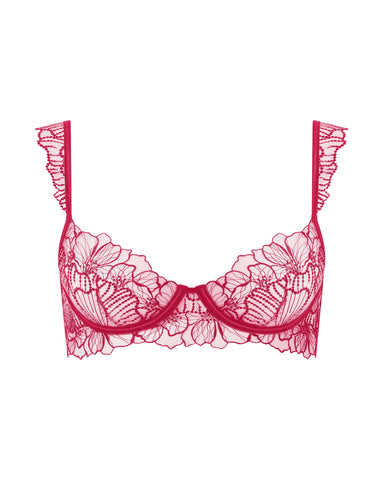 Amarosa Floral Embroidered Bra Pink