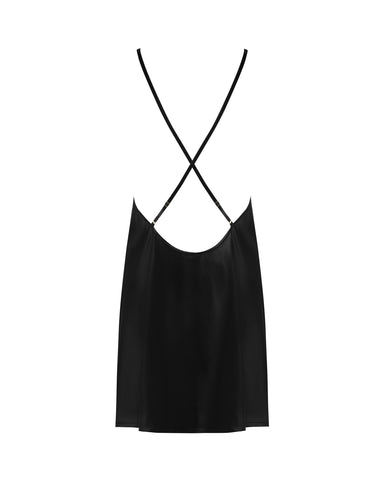 Alara Luxury Satin Short Chemise Black