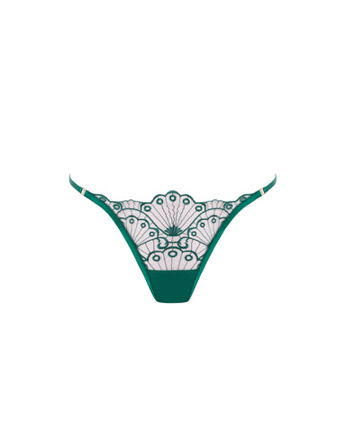 Jane Sheer Embroidered Panty Aventurine Green