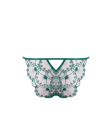 Jane Sheer Embroidered Panty Aventurine Green