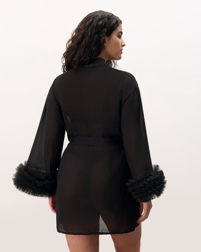 Kika Short Tulle Kimono Black
