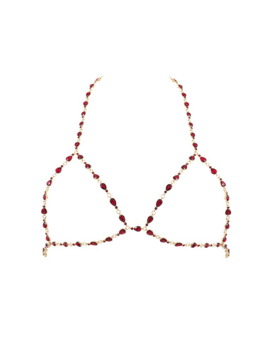 Mimi Crystal Open Triangle Bra Savvy Red/Gold