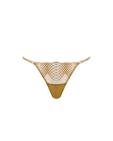 Zoe Sheer Embroidered Panty Gold