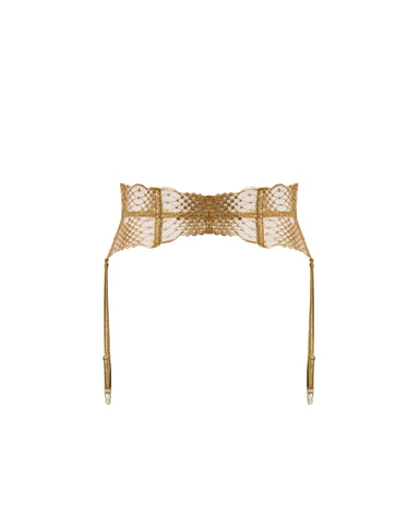 Zoe Detachable Waspie Garter Belt Gold