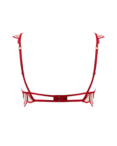 Soraya Sheer Embroidered Bra Savvy Red