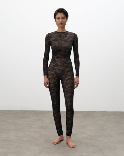 Lace Body Stocking Black