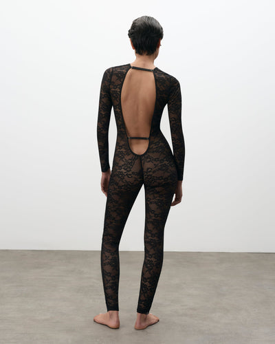 Lace Body Stocking Black